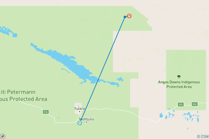 Map of Red Centre Highlights (Budget, Short Break)