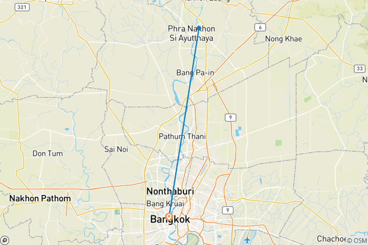 Carte du circuit 7 jours à Bangkok : L'aventure urbaine thaïlandaise par excellence