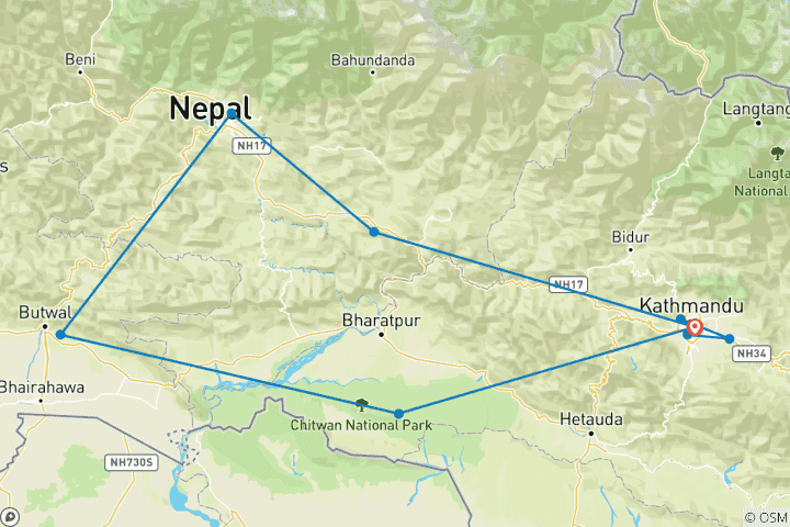 Karte von Luxus Nepal Intro