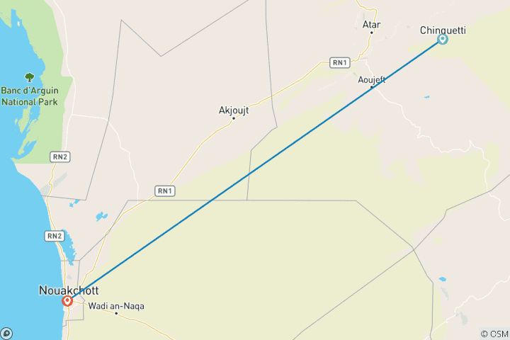 Map of Explore the Mauritania in 3 Days