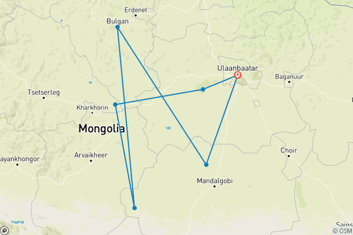 Map of Journeys: Mongolia & The Naadam Festival National Geographic Journeys