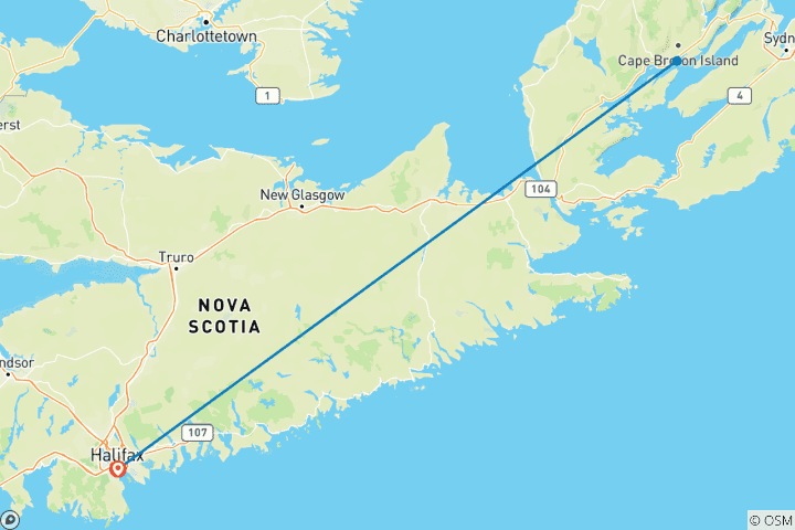 Carte du circuit Captivante île du Cap-Breton - 5 jours