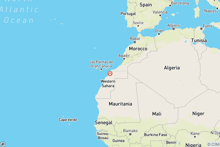 Map of Discover Dunes, Sahrawi Culture & Coastal Beauty of Morocco in 3 Days