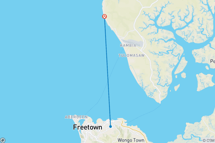 Kaart van Ontdek Sierra Leone in 5 onvergetelijke dagen