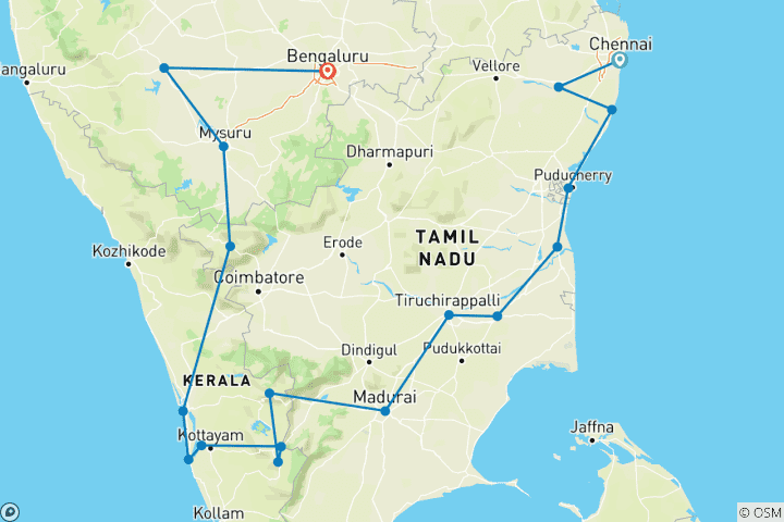 Map of Passage of South India