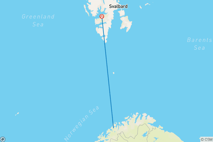 Carte du circuit Svalbard Adventure : Expédition Arctique jusqu'à 80° Nord