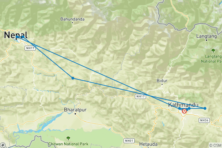 Map of Nepal Highlights