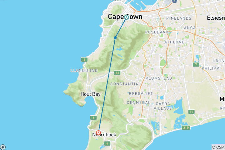 Map of Cape Town, Kruger and Bushfire Festival