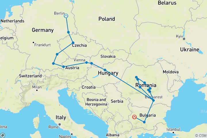 Map of Incredible Central & Eastern Europe