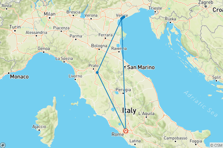 Carte du circuit Joyaux d'Italie (4 étoiles) - 10 jours