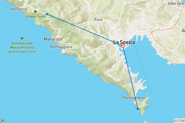 Karte von La Spezia & Cinque Terre - 4 Tage