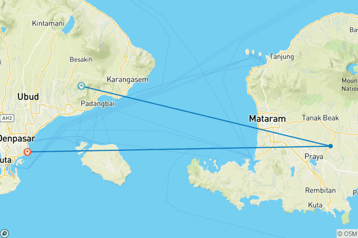 Map of 12-Day Indonesia Getaway: Explore Bali's Sidemen, Lombok, and Sanur23656542