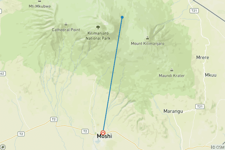 Map of Kilimanjaro 360 West Kilimanjaro Cycling 5 Days