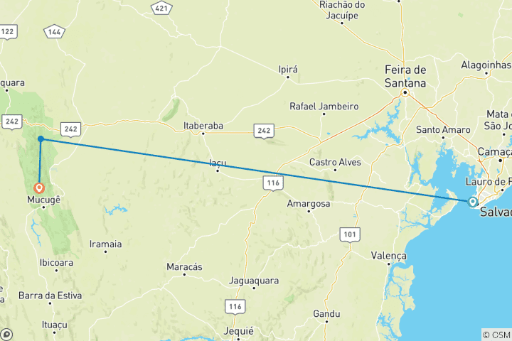 Carte du circuit Trekking à Salvador et Chapada Diamantina - Vale do Pati (10 jours)
