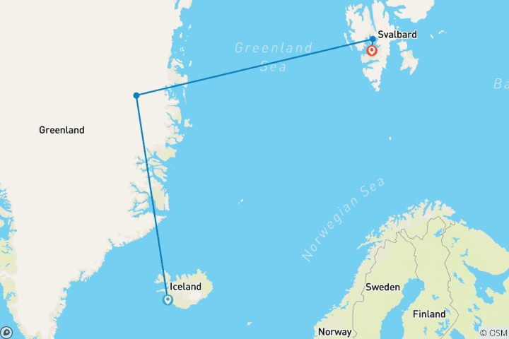 Map of Arctic Highlights Northbound