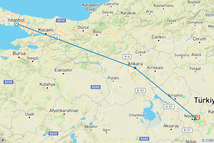 Carte du circuit Ankara & Cappadoce Express - 4 jours