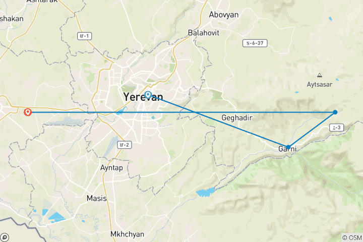 Carte du circuit Nouvelle année en Arménie 2025/2026