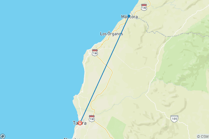 Karte von Erholung an der Küste Perus