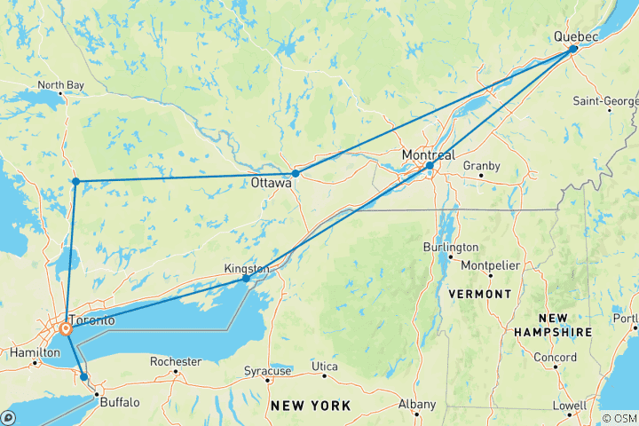 Map of Eastern Canada Discovery: A Self-Drive Adventure