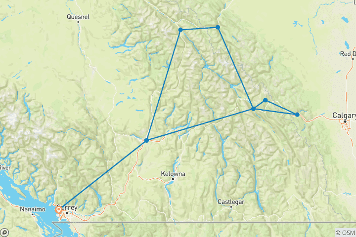 Map of Canadian Rockies Summer Adventure - 4 days