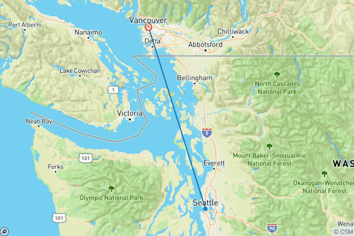 Carte du circuit Seattle Explorer & Baseball - 2 jours