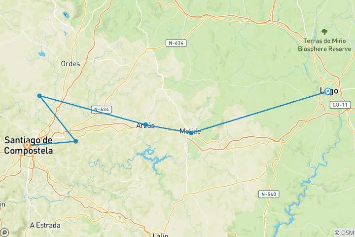 Carte du circuit Camino de Santiago de Lugo - 7 jours