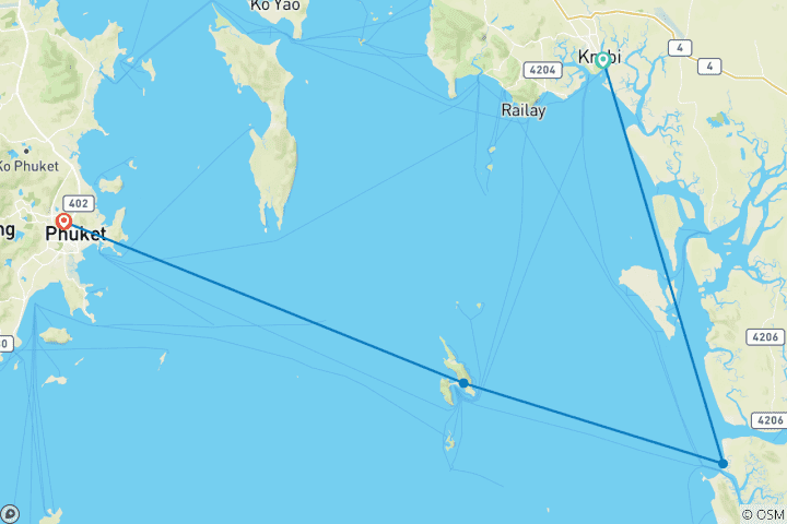 Map of Island Escape, 12 Days (Option 2)