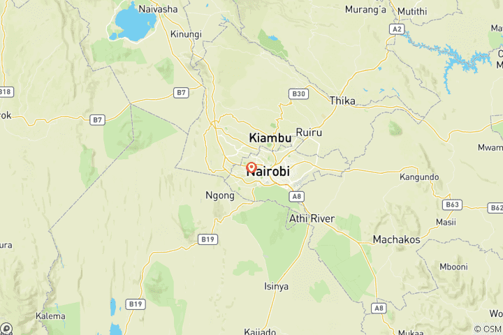 Kaart van 1-Daagse rondleiding door Nairobi: Olifantenweeshuis & Nationaal Park Nairobi