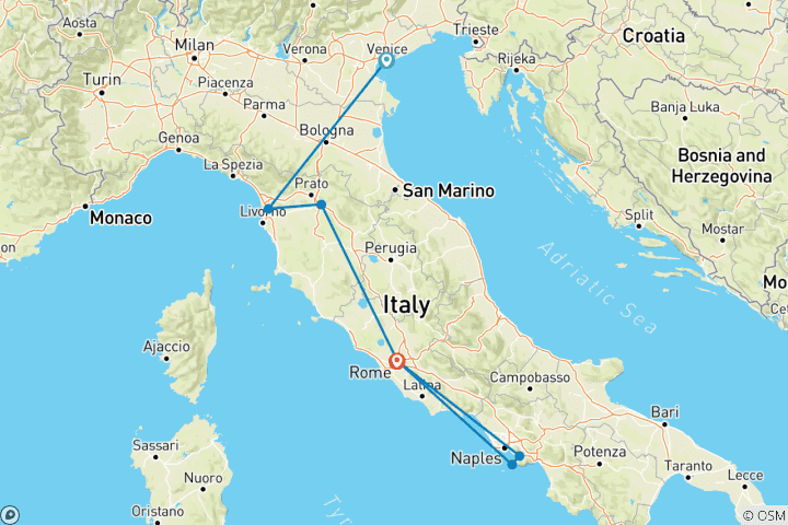 Carte du circuit Bella Italia Escape