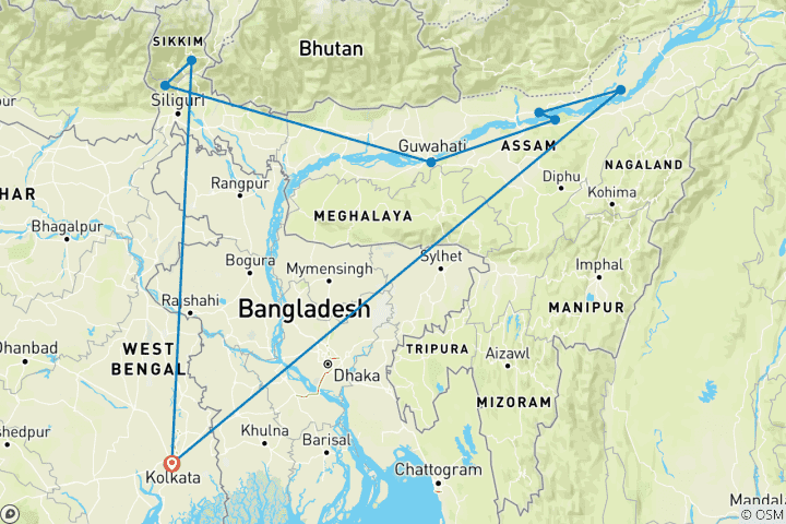 Karte von Weihnachten jenseits des Brahmaputra