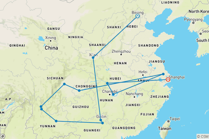 Carte du circuit Chine classique