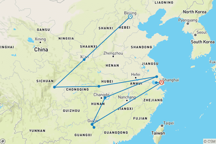 Carte du circuit La Chine magnifique