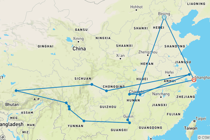 Carte du circuit Chine ultime