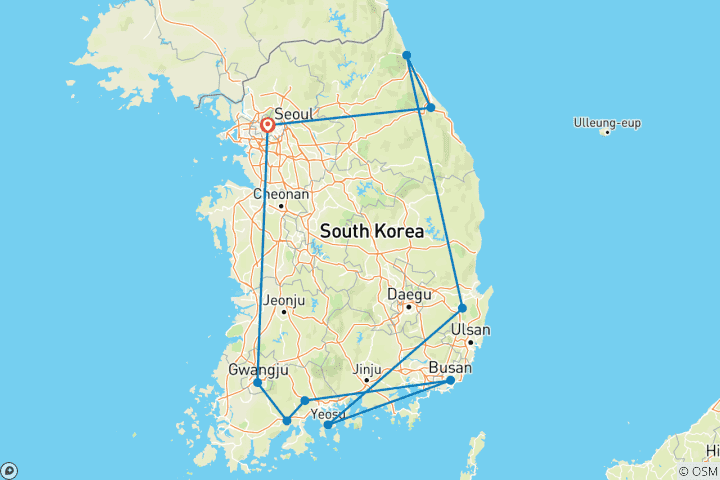Carte du circuit La Corée du Sud scénique