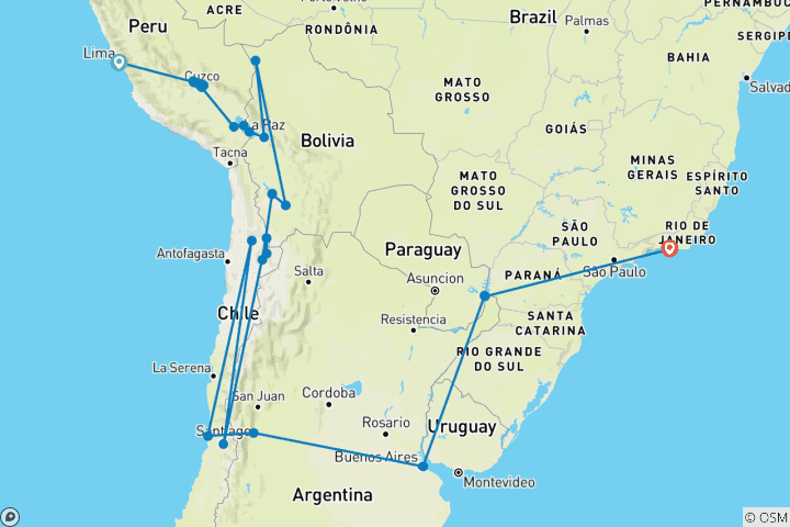 Map of Ultimate South America
