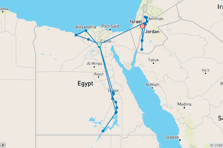 Karte von Abenteuer Ägypten und Jordanien