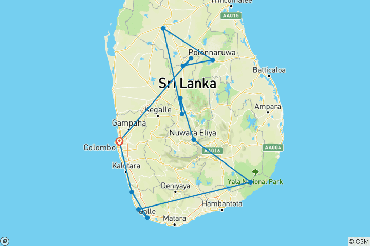 Mapa de Navidad en Sri Lanka