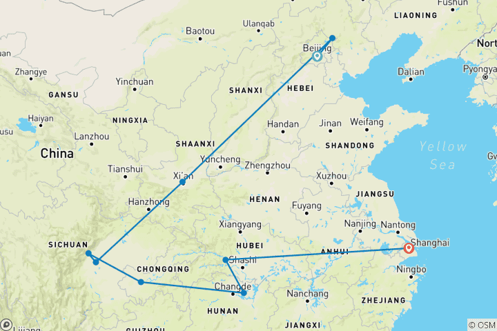 Carte du circuit Explorateur de la Chine