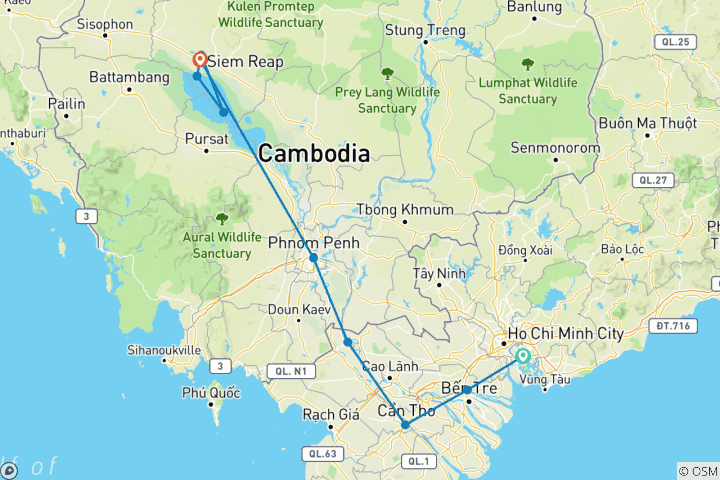 Mapa de Una experiencia en el Mekong