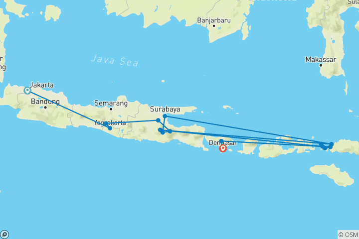 Carte du circuit Merveilles de l'Indonésie