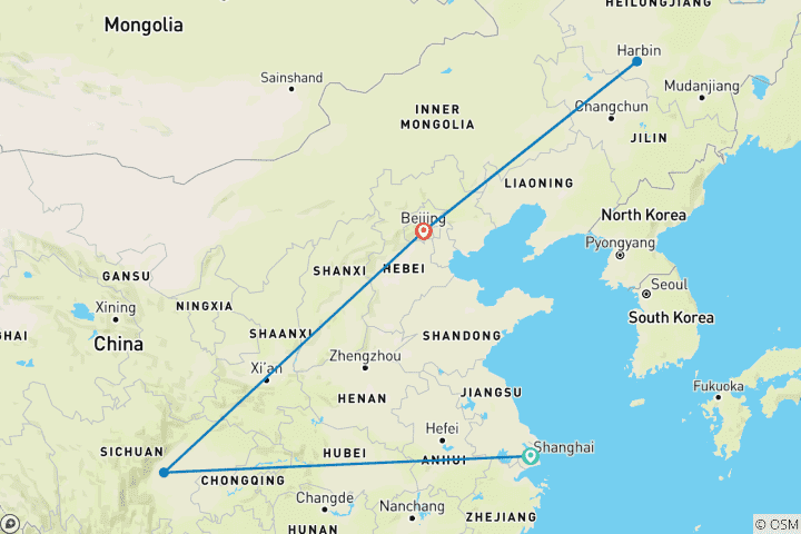 Carte du circuit Chine : Le pays des merveilles de l'hiver