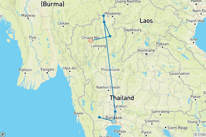 Carte du circuit Noël en Thaïlande