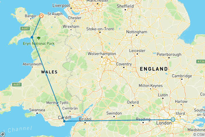 Map of Mesmerizing Wales