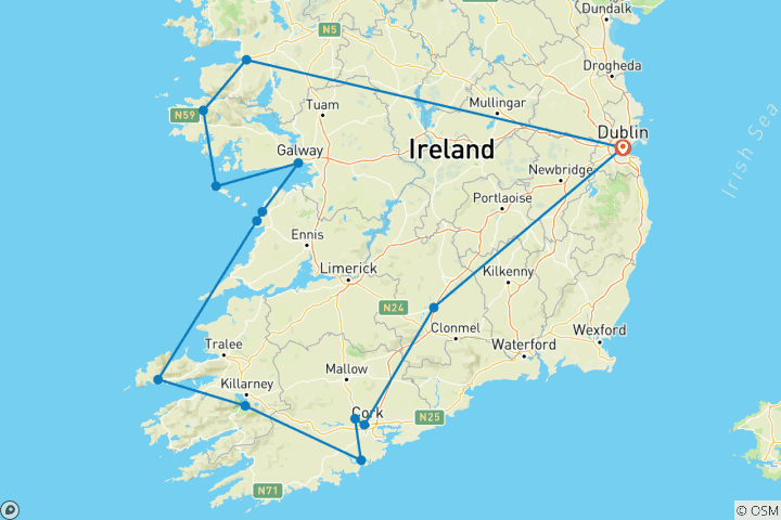 Map of Great Atlantic Ireland Explorer - 7 days