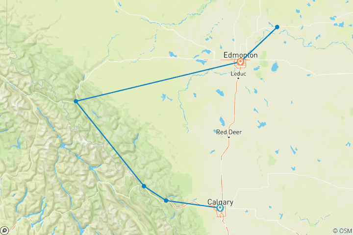 Carte du circuit Rocheuses canadiennes : Exploration des aurores boréales en hiver