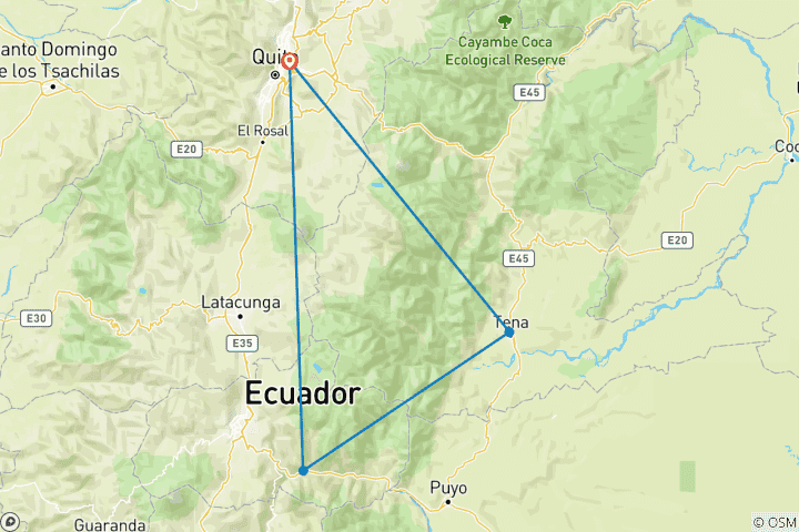 Carte du circuit L'Équateur en une semaine (27-35 ans)