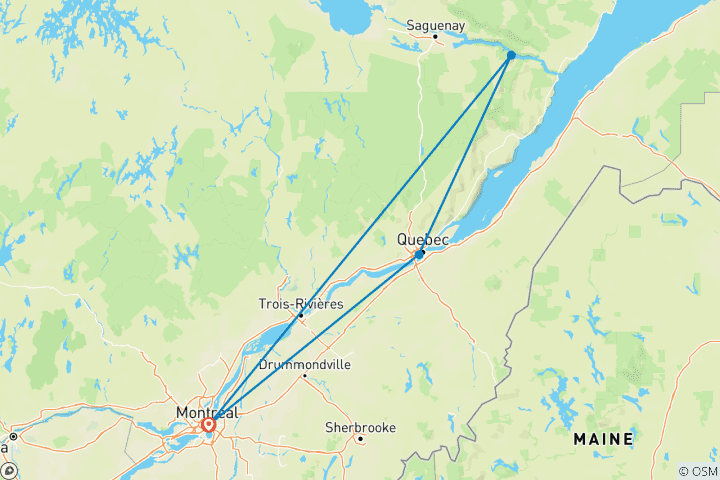 Map of Northern Quebec: Summer Lodge Escape