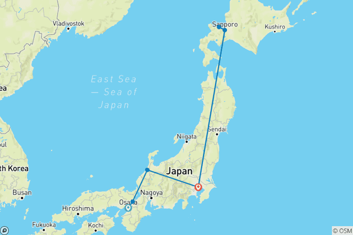 Map of Japan Winter Adventure