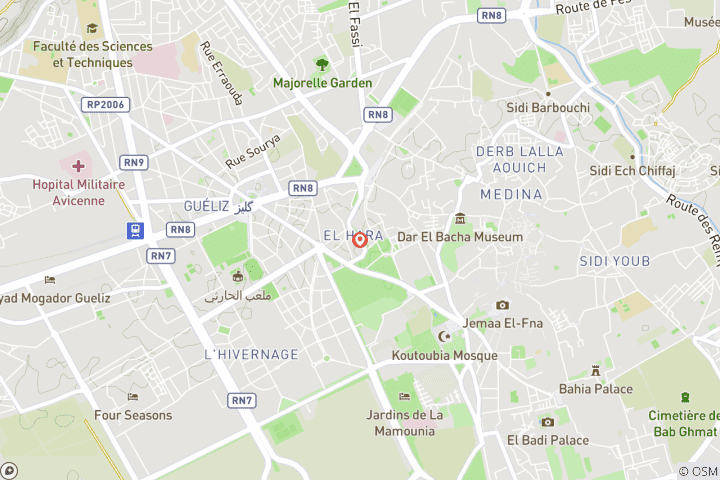Carte du circuit Les sensations du désert : Aventure en quad dans la palmeraie de Marrakech