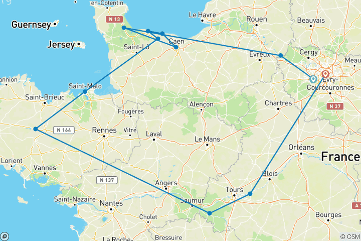 Carte du circuit France Magnifique (de Versailles à Paris) (2026)